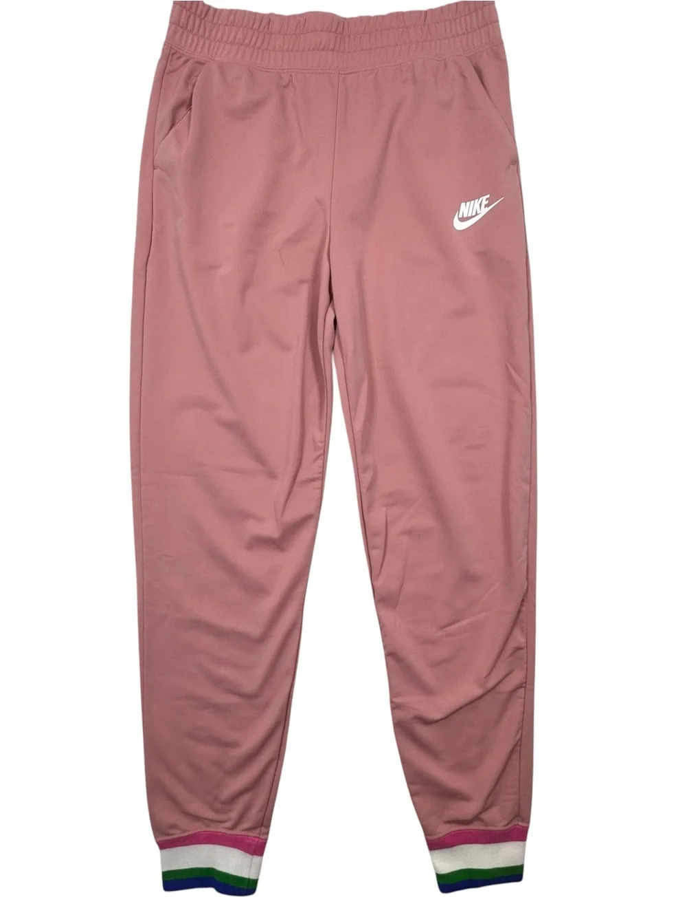 Nike Women’s Hushed Pink Joggers With Striped Cuff Size Medium